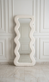 Tufted Mirror & Ottoman Combo Zamahomestores