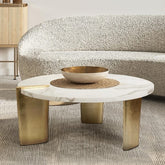 Modern Glam Round Coffee Table Golden Legs table