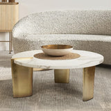 Modern Glam Round Coffee Table Golden Legs table