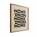 RIDGE minimalist square wood frame with a matte black geometric relief pattern.
