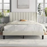 Beige poshish bed Zamahomestores
