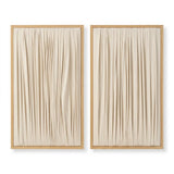 ETOFFE Wall Art set featuring beige textured fabric panels in natural wood frames.