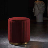 Luna Velvet Fluted Ottoman