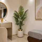 Artificial indoor palm tree with decorative planter
