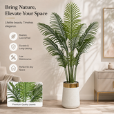 ealistic artificial palm plant with white woven gold planter for indoor home decor