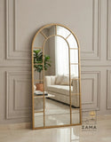 Arch Top Grid Standing Mirror