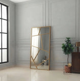 Asymmetric Grid Floor Standing Mirror