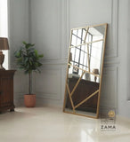 Asymmetric Grid Floor Standing Mirror