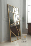 Asymmetric Grid Floor Standing Mirror