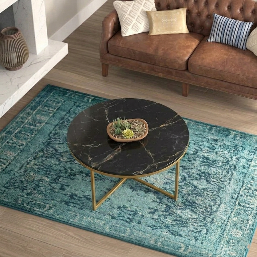 Azbert Round Shape Coffee Table Zamahomestores