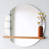 Round mirror with shelf mirror