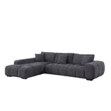 Gray sectional sofa on a white background