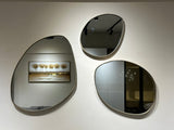 Modern Pebble Wall Mirror Set with premium metal frame for luxury living room decor