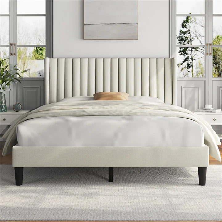 Beige poshish bed Zamahomestores