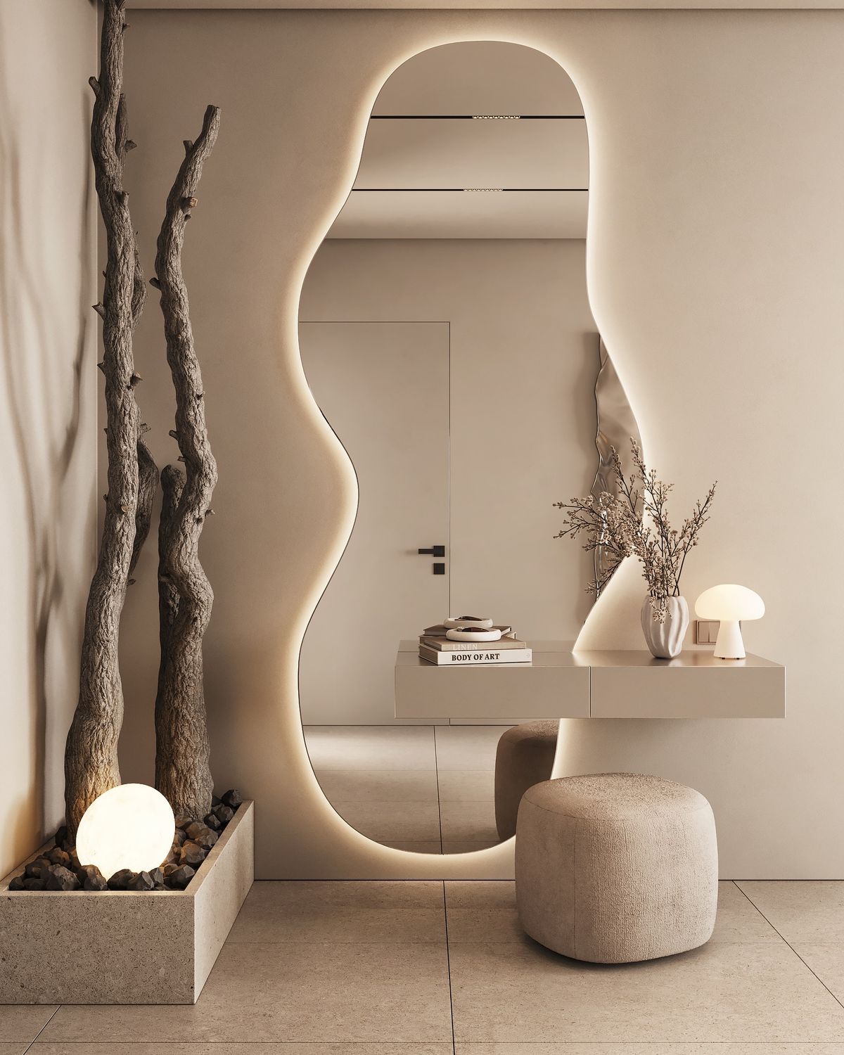alber floating vanity mirror