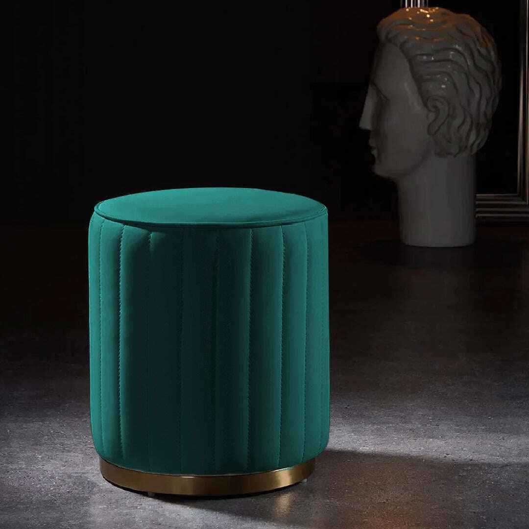 Luna Velvet Fluted Ottoman Zamahomestores