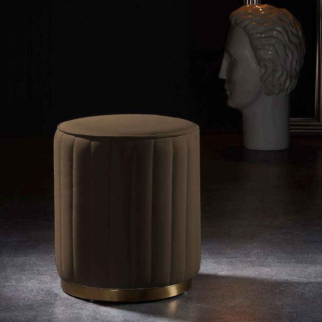 Luna Velvet Fluted Ottoman Zamahomestores