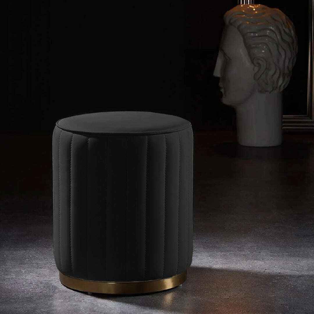 Luna Velvet Fluted Ottoman Zamahomestores