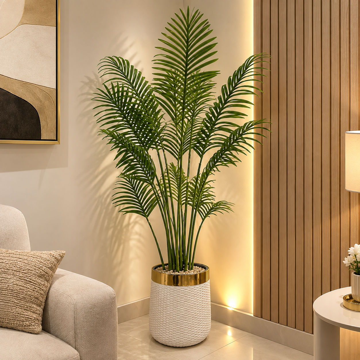 Artificial palm plant for living room corner decor