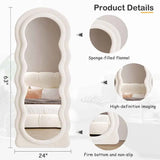 Wavy tufted hanging & standing mirror Zamahomestores